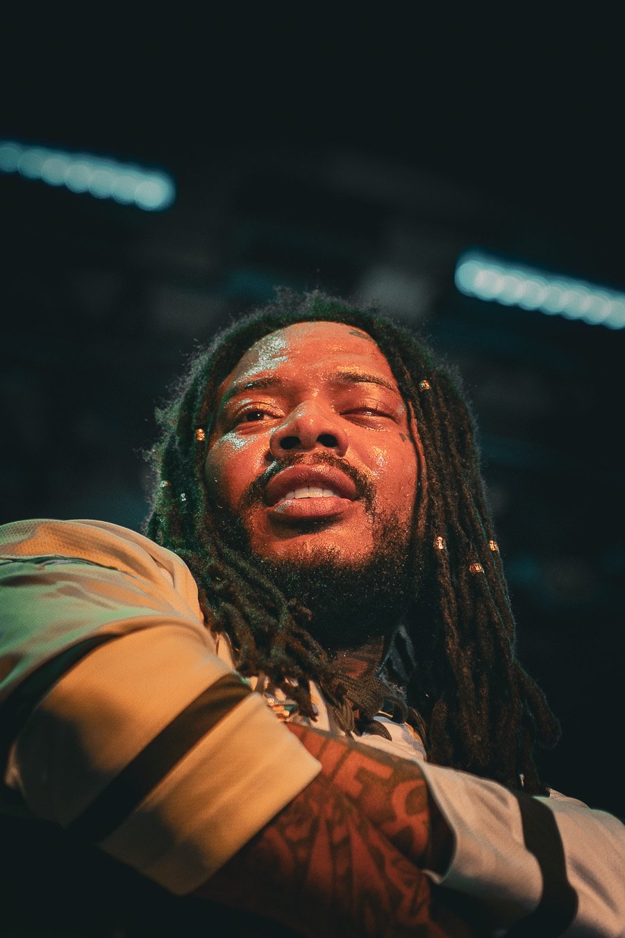 Fetty Wap performing close-up on stage, Durham, NH