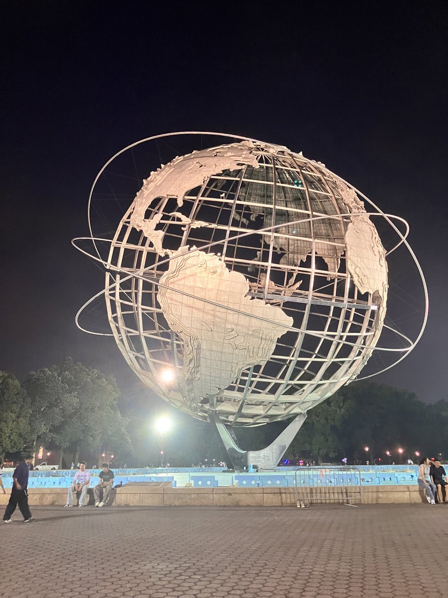 The Unisphere at Flushing Meadows Corona Park at night, Flushing, NY